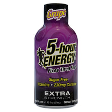 5-hour Energy Extra Strength grape energy shot bottle, sugar free, 230 mg caffeine