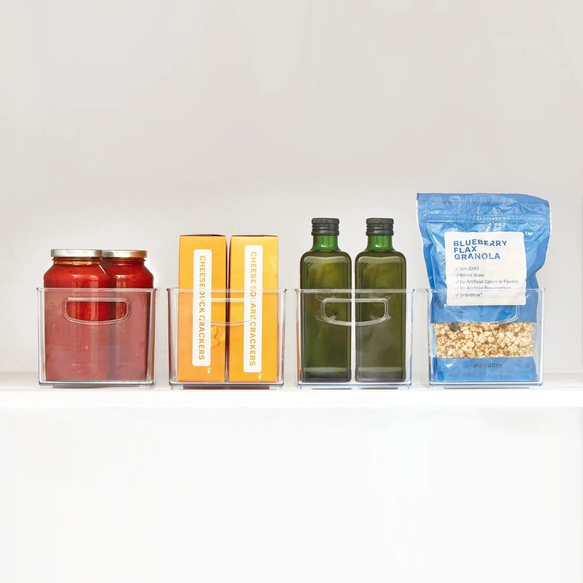 iDESIGN Linus Plastic Fridge/Pantry Kitchen Organizer Bins, Set of 4
