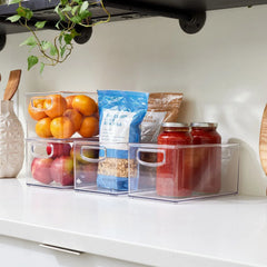 iDESIGN Linus Plastic Fridge/Pantry Kitchen Organizer Bins, Set of 4 - USA MEGA SHOP