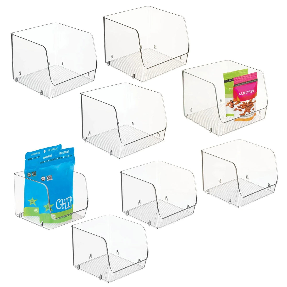 iDESIGN Stacking Open Front Pantry Bins, 8-piece Set - USA MEGA SHOP