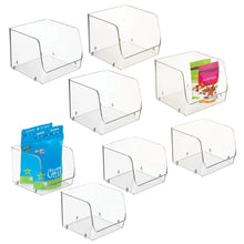 iDESIGN stacking open-front pantry bins, clear plastic, 8-pack set
