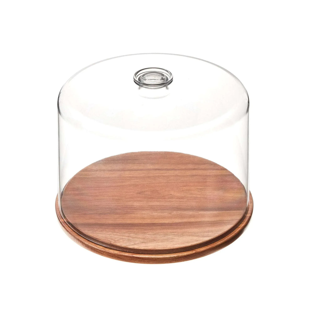 iDESIGN Wood Cake Plate with Dome Lid - USA MEGA SHOP