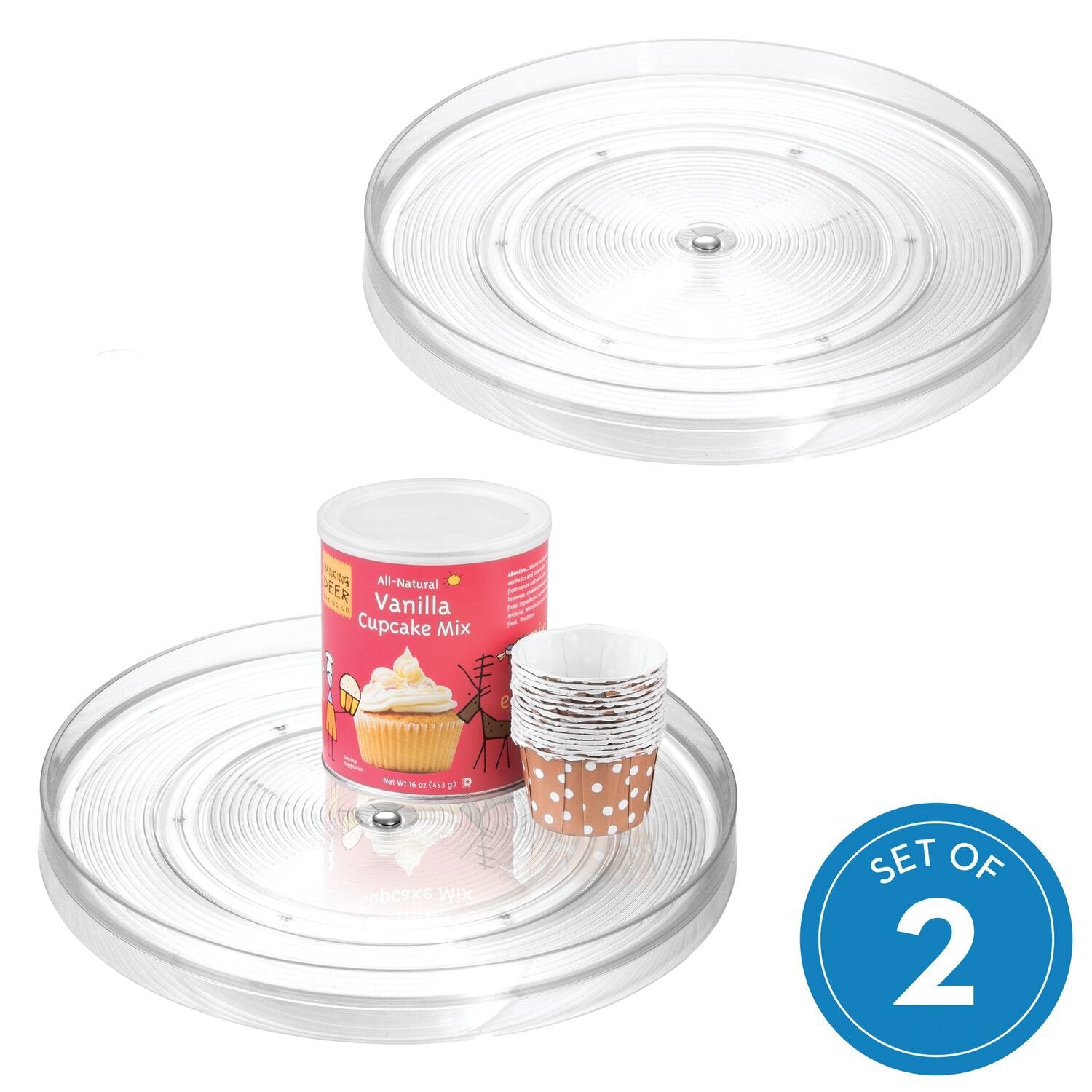 iDesign 2-Piece 11" Clear Turntable Lazy Susan Organizers
