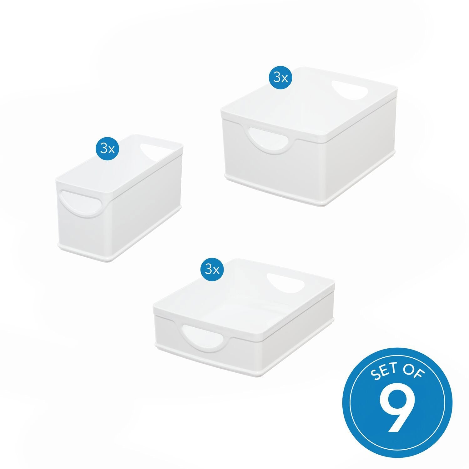 iDesign 9-Piece Recycled White Stacking Kitchen and Pantry Storage Set