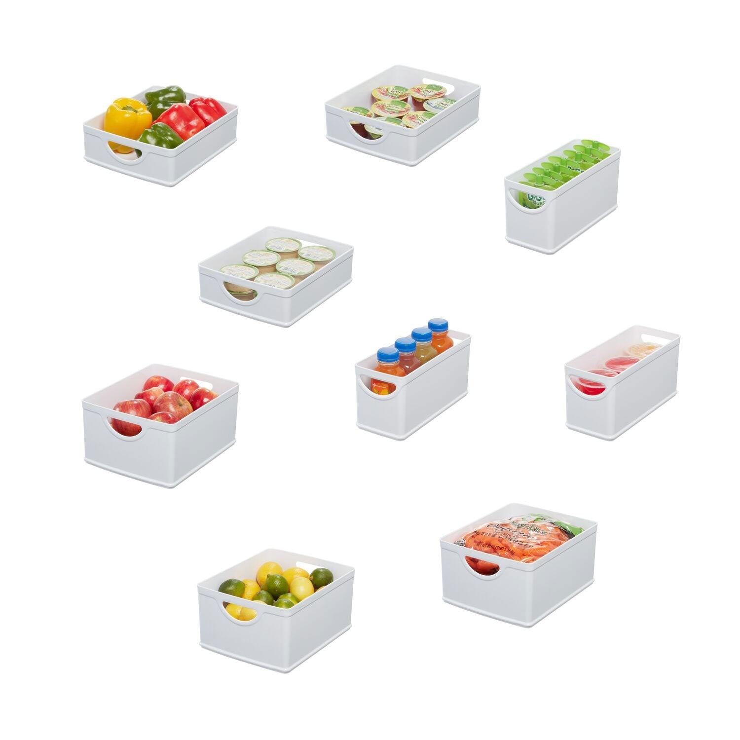 iDesign 9-Piece Recycled White Stacking Kitchen and Pantry Storage Set