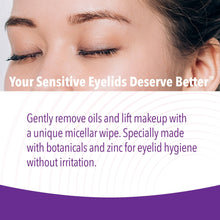 Eyelid cleansing wipes for sensitive eyelids, gentle micellar wipe cleansing