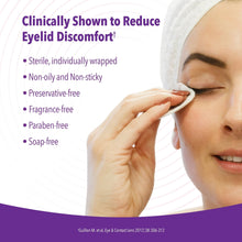 Eyelid cleansing wipes panel: clinically shown to reduce eyelid discomfort