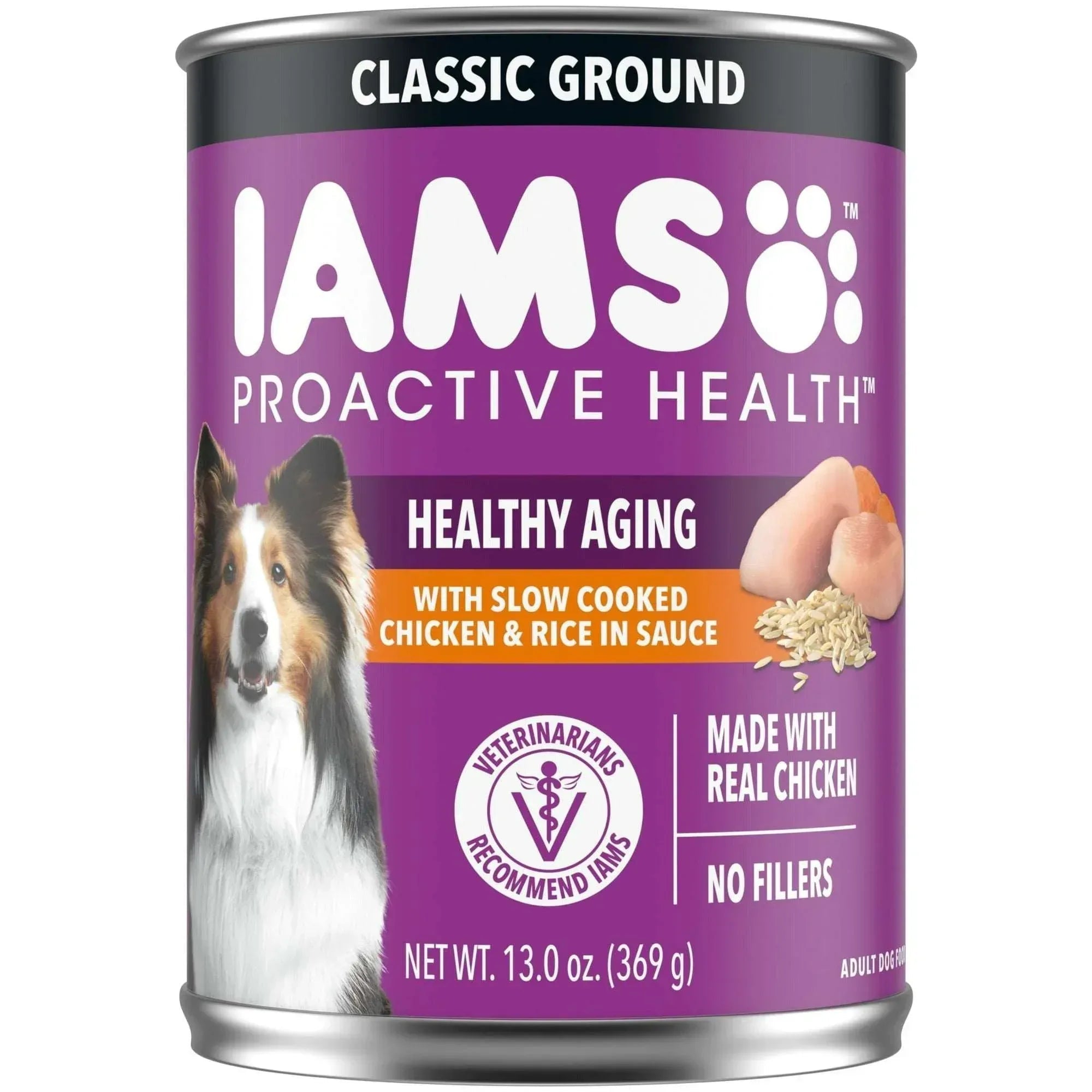 (6 pack) Iams Proactive Health Senior Soft Wet Dog Food Pate With Slow Cooked Chicken & Rice, 13 Oz Can