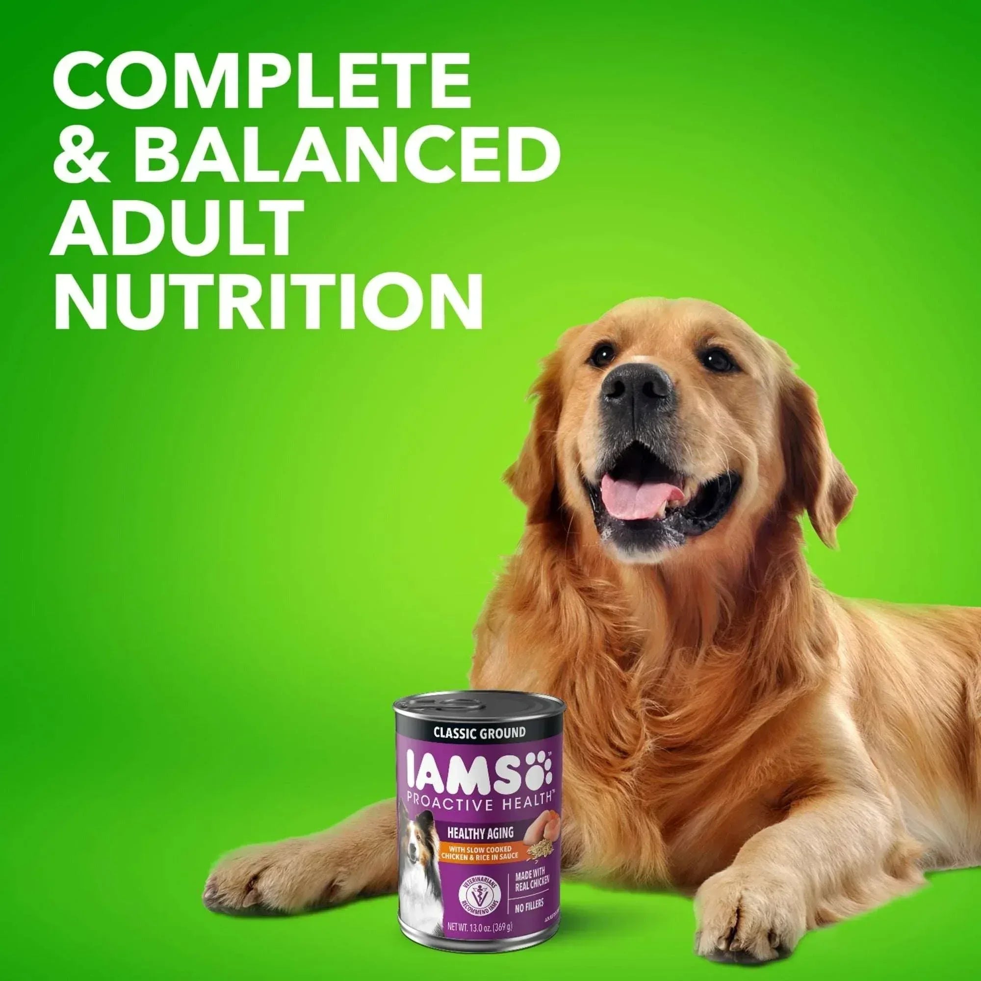 (6 pack) Iams Proactive Health Senior Soft Wet Dog Food Pate With Slow Cooked Chicken & Rice, 13 Oz Can