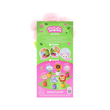 Green Blooms collector card for fragrance flower plush, featuring cat plush illustrations