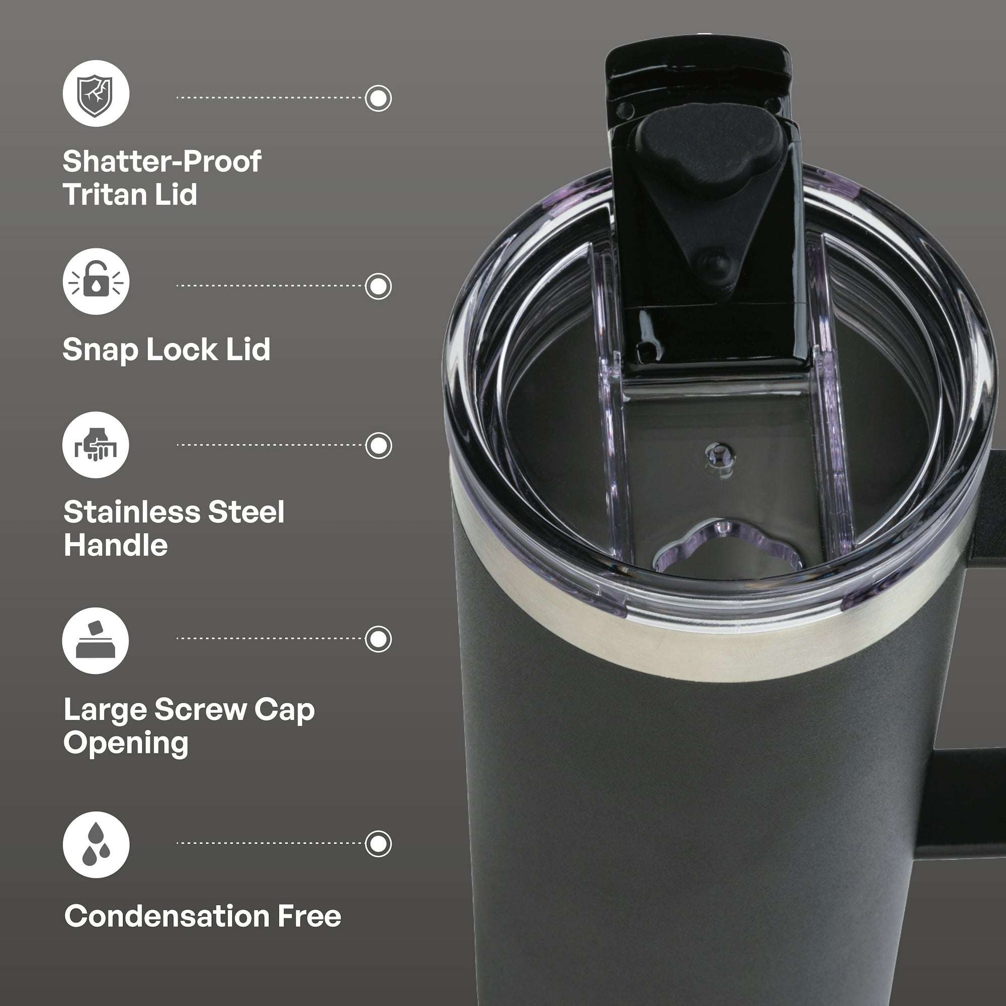 TAL 20 oz Insulated Travel Coffee Mug Black