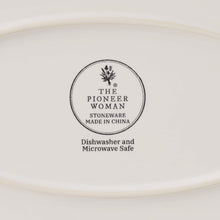 Stoneware serving platter base stamp: dishwasher and microwave safe