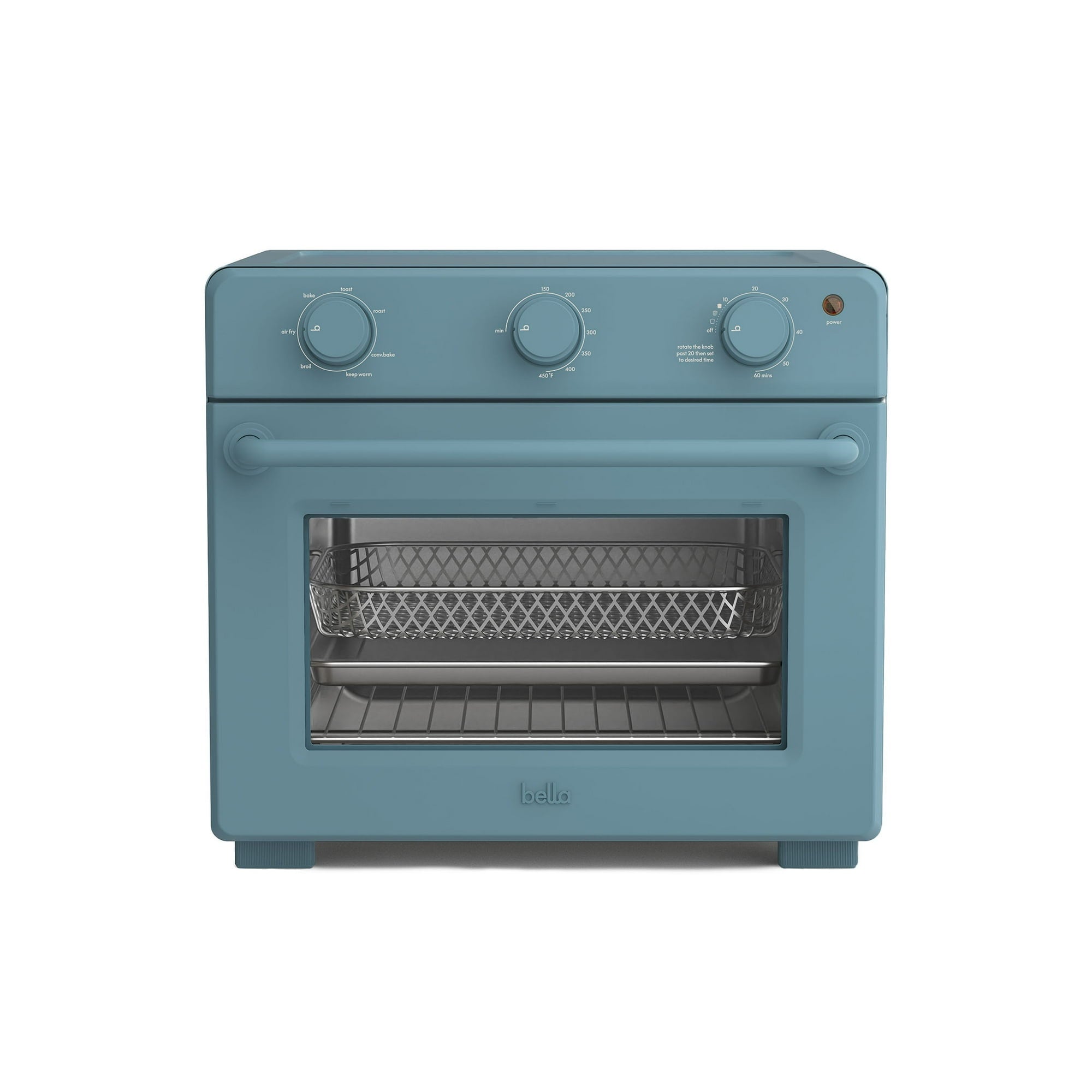 bella 6-Slice Air Fry Toaster Oven with 7 Preset Cooking Options and EverGood™ Nonstick Coated Trays, Surf