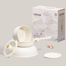 White detachable pots and pan set with removable handle, in product box