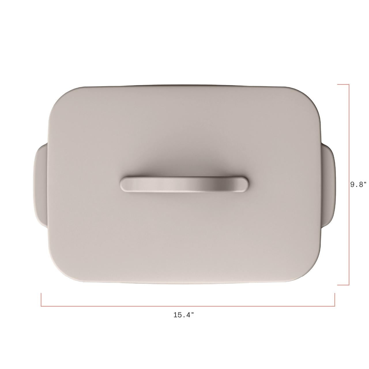 Beautiful 9”x13” Covered Stoneware Baking Dish, Porcini Taupe by Drew Barrymore