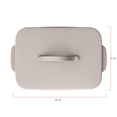 Beautiful 9”x13” Covered Stoneware Baking Dish, Porcini Taupe by Drew Barrymore