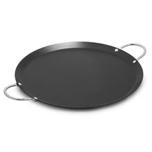 IMUSA 9in round carbon-steel comal with black nonstick surface and metal handles