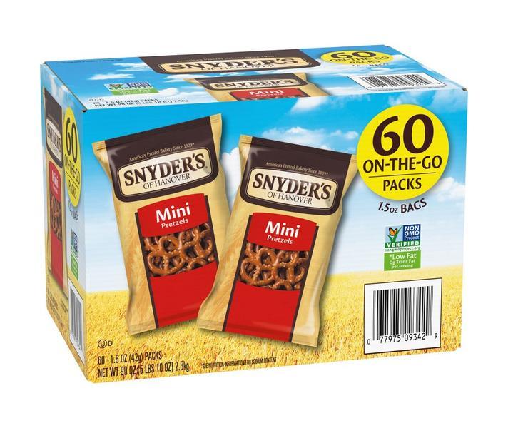 Snyder's of Hanover Mini Pretzels, 1.5 oz (60-pk)
