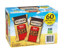 Mini pretzels multipack box with 60 on-the-go bags by Snyder's of Hanover