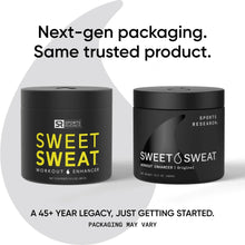 Sweet Sweat® topical gel jars (Original), black and dark gray packaging