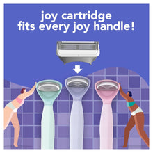 Three pivoting razor handles with cartridge heads shown, top view