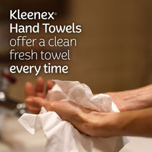 Kleenex Hand Towels tissue sheet pulled from the dispenser