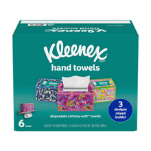 Kleenex disposable paper hand towel boxes, floral designs, 6-box pack
