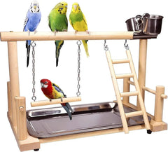 kathson Bird Playground,Parrot Play Stand,Parakeet Play Gym with Feeding Cups,Cockatiel Perchs Playstand with Exercise Toys for Budgie Conures Cockatoos Lovebirds Playpen