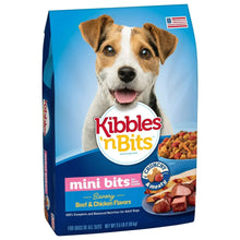 Dry dog food bag, mini bits for small breeds, savory beef & chicken flavor