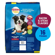Back of dry dog food bag with dog image and 16 lb value label
