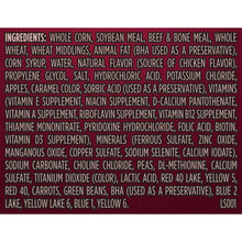 Ingredients label on Kibbles 'n Bits dry dog food bag with ingredient list