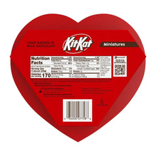 Heart-shaped KitKat Miniatures box back panel with barcode and nutrition information