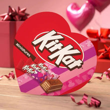 KitKat Miniatures heart-shaped gift box with purple panel and wafer piece