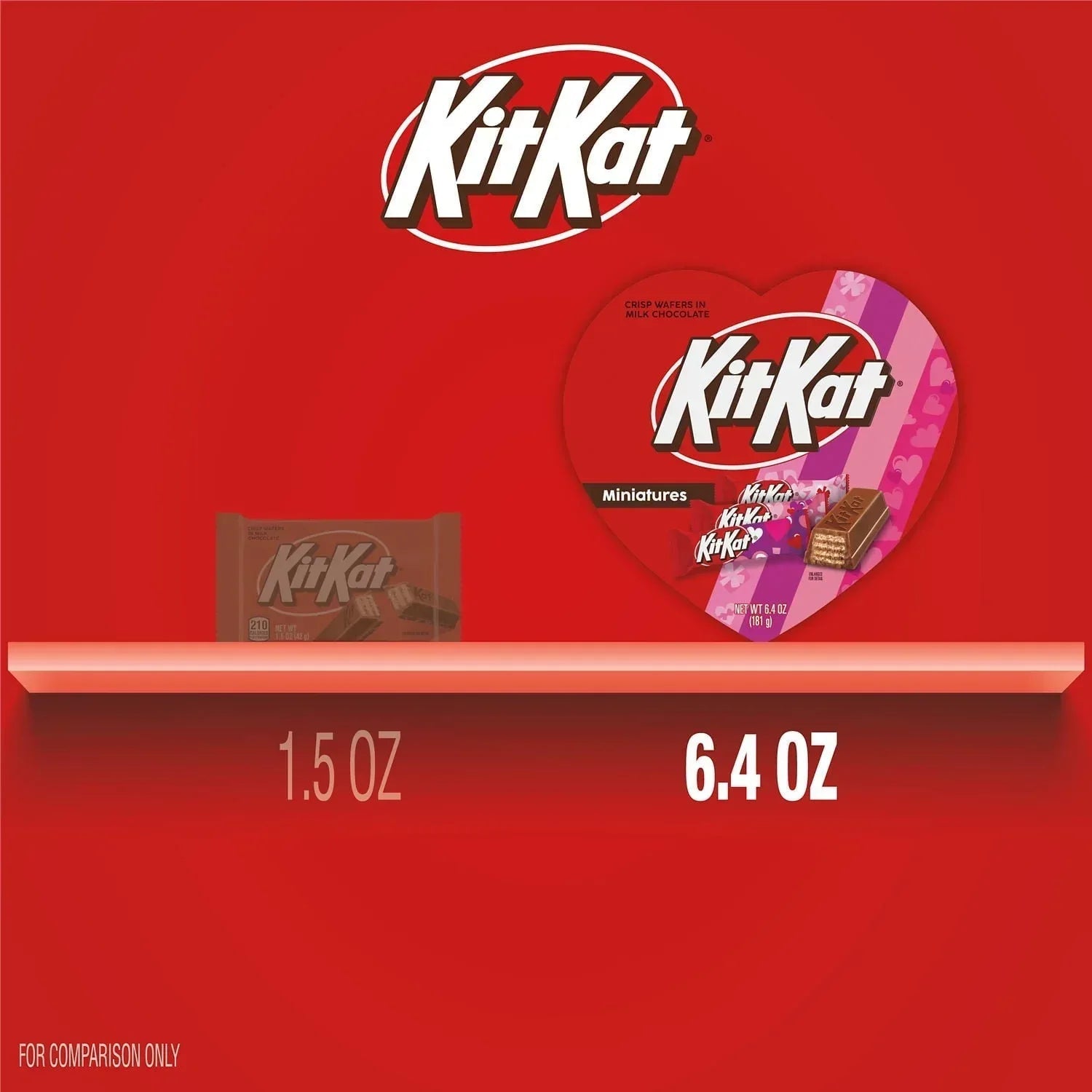 KIT KAT® Miniatures Milk Chocolate Wafer, Valentine's Candy Gift Box, 6.4 oz
