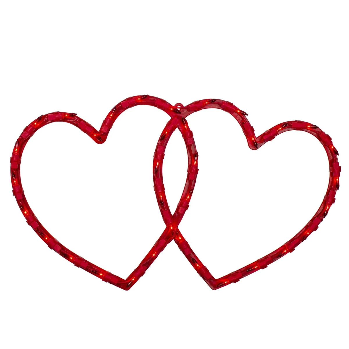 17" Lighted Double Heart Valentine's Day Window Silhouette