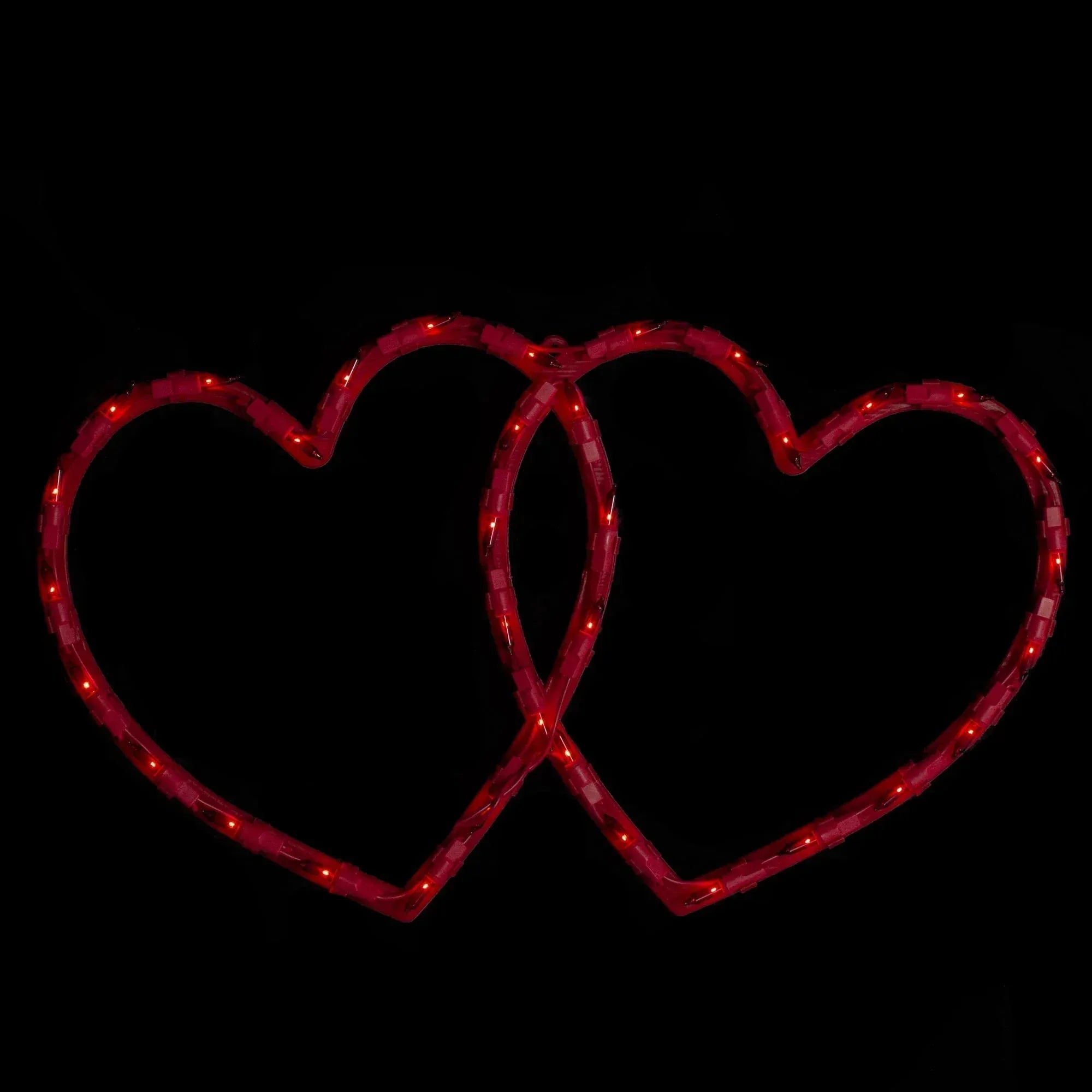 17" Lighted Double Heart Valentine's Day Window Silhouette