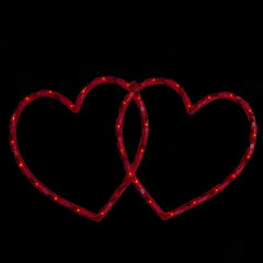17" Lighted Double Heart Valentine's Day Window Silhouette