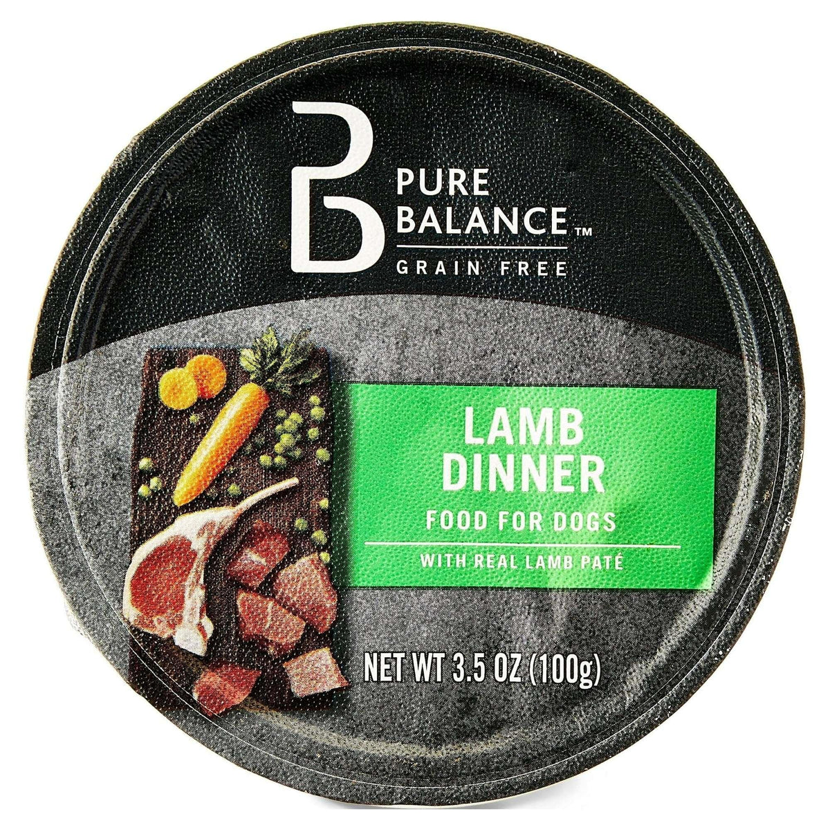 (8 pack) Pure Balance Lamb Flavor Pate Wet Dog Food Grain-Free 3.5oz Cup