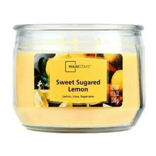 Yellow Sweet Sugared Lemon glass jar candle, three-wick, with label and lid