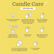 Sweet Sugared Lemon glass jar candle care tips graphic