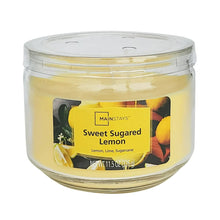 Sweet Sugared Lemon glass jar candle with Mainstays label and yellow wax