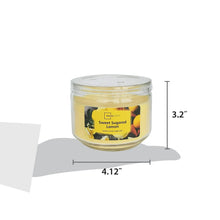 Sweet Sugared Lemon glass jar candle size: 4.12 in wide, 3.2 in tall