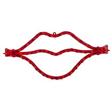 Lighted red lips LED window silhouette, glowing red lips outline decoration