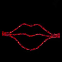 17.5" Lighted Red Lips Valentine's Day Window Silhouette