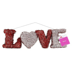 Love Tinsel Hanging Decoration, Red and Pink, 16" x 4", Valentine's Day by Way To Celebrate