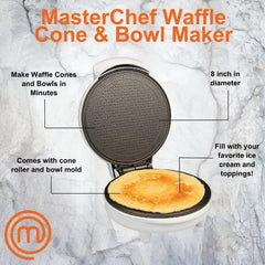 MasterChef Waffle Cone & Bowl Maker- Shaper Roller and Bowl Press- Ice Cream Cone Baking Cookie Iron Machine, Fun Kitchen Appliance for Sundae Parties