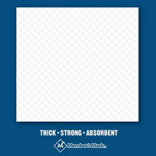 White napkin sheet with embossed lattice pattern, square folded napkin