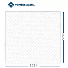 White napkin sheet with embossed lattice pattern, 6.25 in by 5.7 in