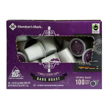 Single-serve coffee cup pack with foil cups and purple French roast lid
