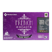 Single-serve coffee cup pack in purple box with dark roast label